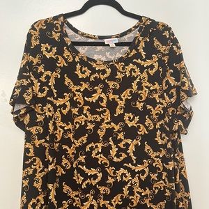 Lularoe black and gold Jessie dress